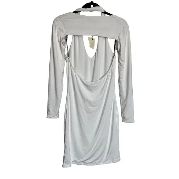 Revolve SER.O.YA Dress Womens Size Large White Lana Mini Sleeveless Halter Shrug - Picture 3 of 12